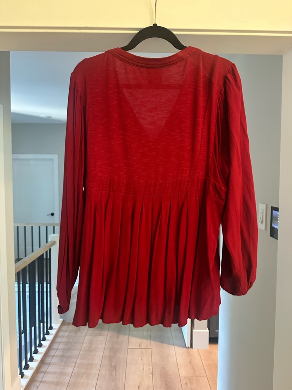 Knox Rose Red Long-Sleeve Embroidered V-Neck Tunic - Picture 3 of 3